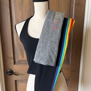 Spiritual Gangster Black Tank with Rainbow Stripe Accents 3 piece set
